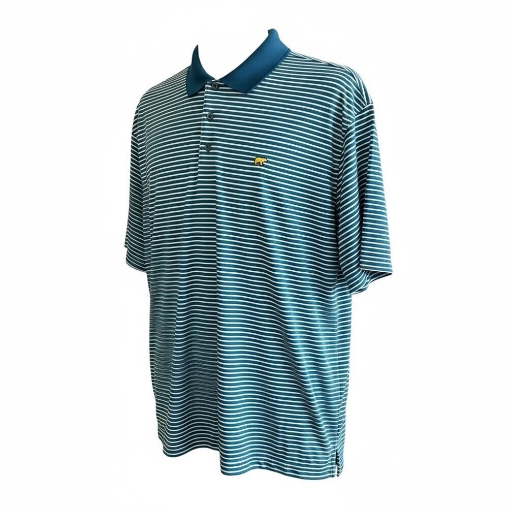 Jack Nicklaus Blue Striped Polo Golf Shirt Size Large